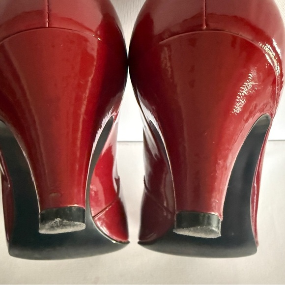 Nine West Fayther Red Patent Leather Mary Jane Heels Women's Sz 9 - Picture 9 of 11